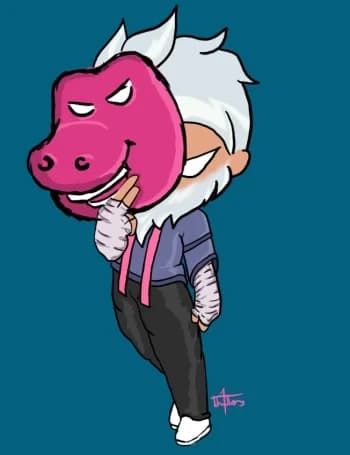 Barni’s official avatar with a pink mask